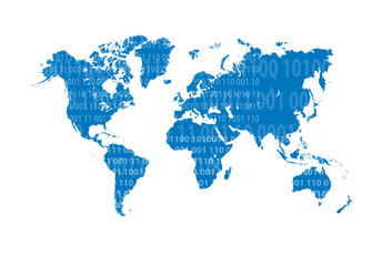 World Map technology background