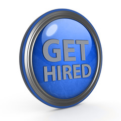 Get hired circular icon on white background