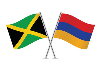 Armenian and Jamaican flags. Vector illustration.
