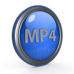MP4 circular icon on white background
