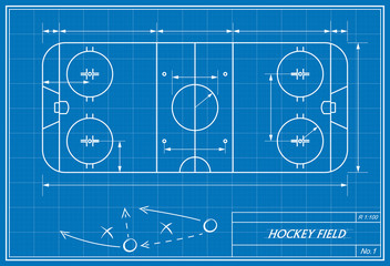 hockey field on blueprint