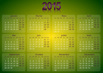 Calendrier 2015 simple - facilement éditable