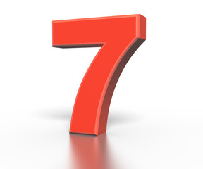 Three dimentional red number collection - seven