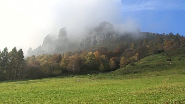 clouds on Resinelli planes, Alps - Italy