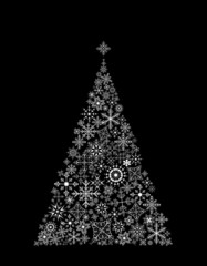 Christmas tree made of snowflake
