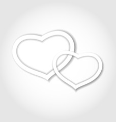 Obraz na płótnie Canvas Paper hearts for Valentine Day for design card