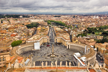 Obraz premium Saint Peter square of Vatican viewed from above