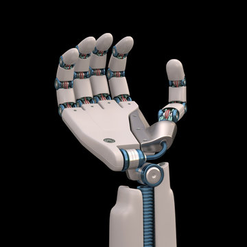 Holding Robot. Clipping path included.