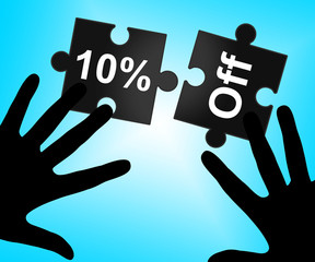 Ten Percent Off Shows Reduction Retail And Promotional