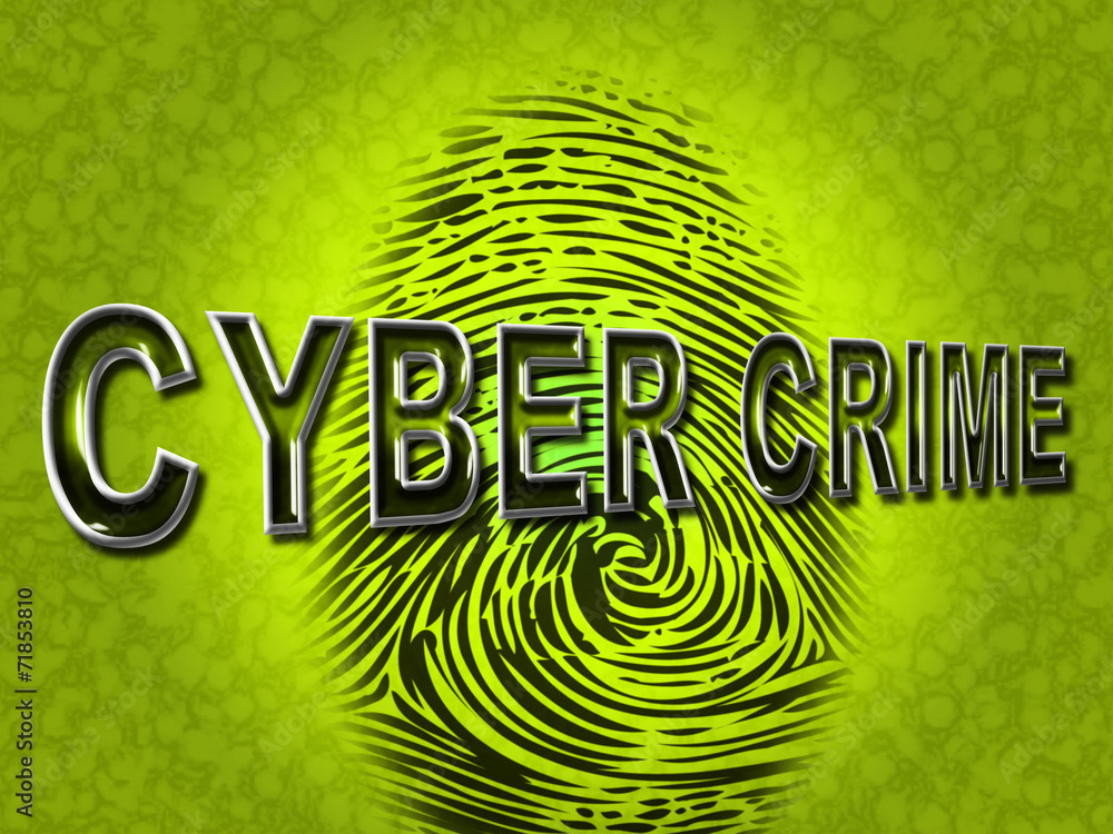 Poster cyber crime indicates spyware malware and hackers