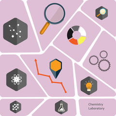 Set of flat design concepts for web and printing