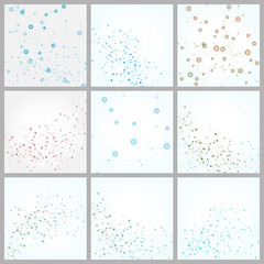 Vector color network connection and DNA atom