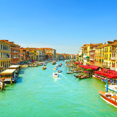 Fototapeta na wymiar Venice grand canal or Canal Grande, view from Rialto bridge. Ita