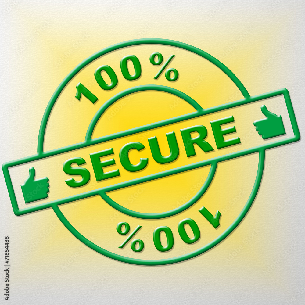 Poster hundred percent secure shows password encryption and completely