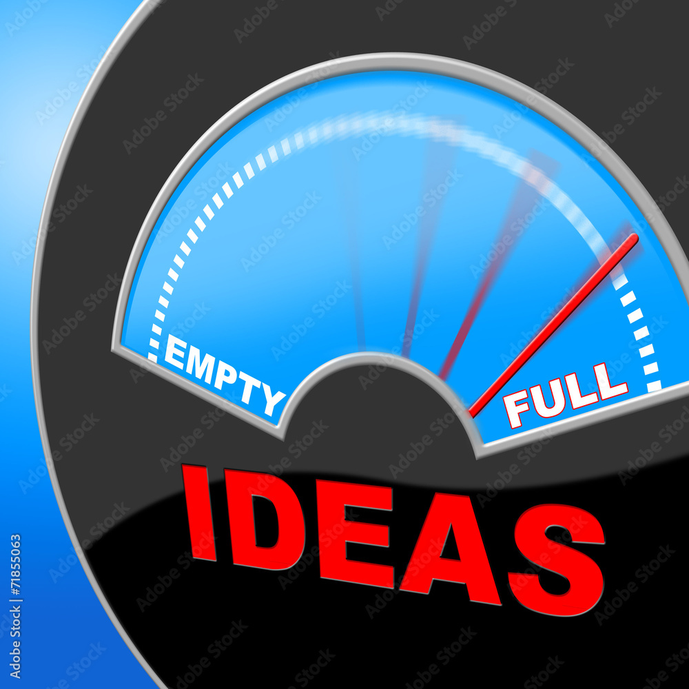 Aufkleber full of ideas indicates indicator invention and inventions