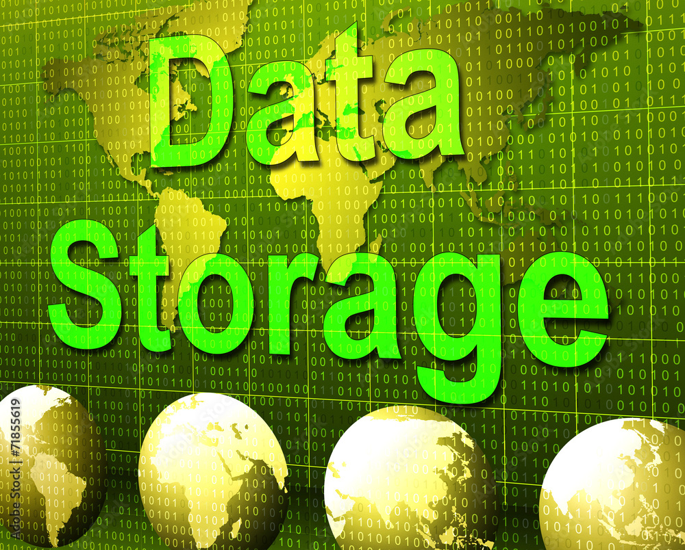 Poster data storage represents hard drive and archive