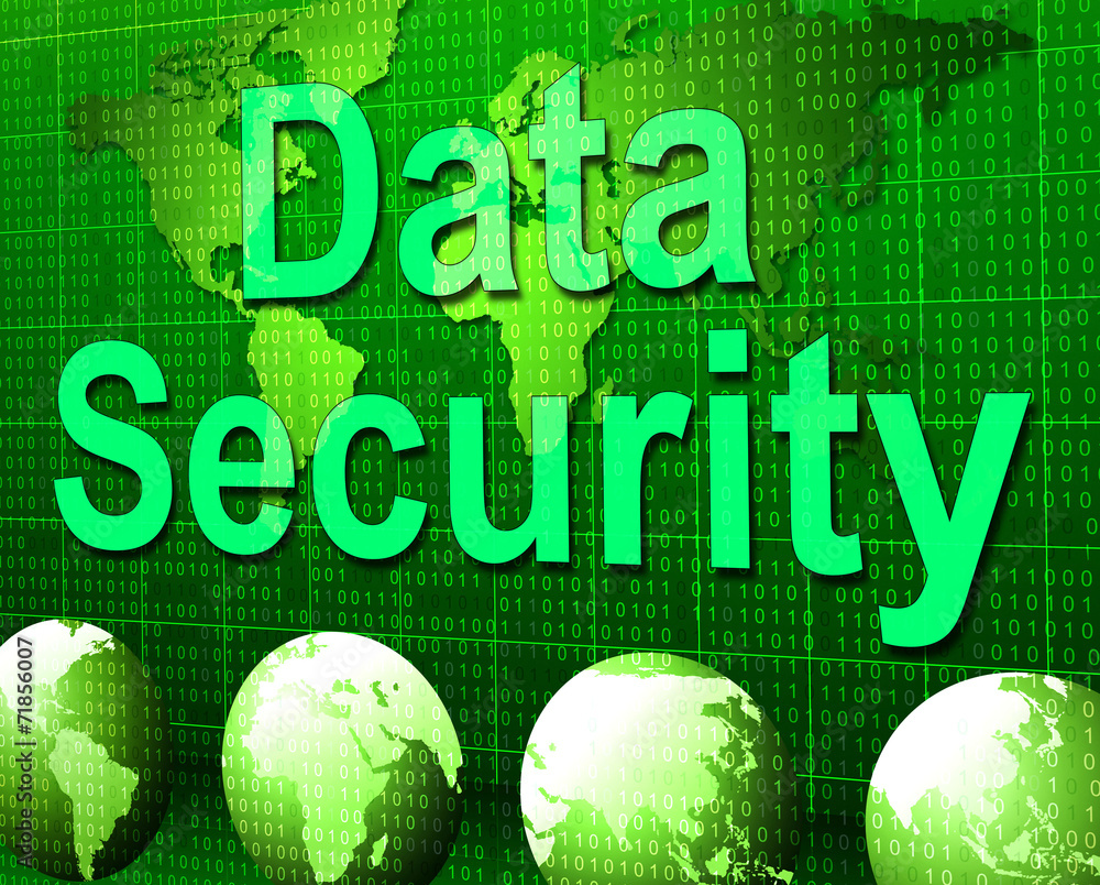 Poster data security shows privacy information and password