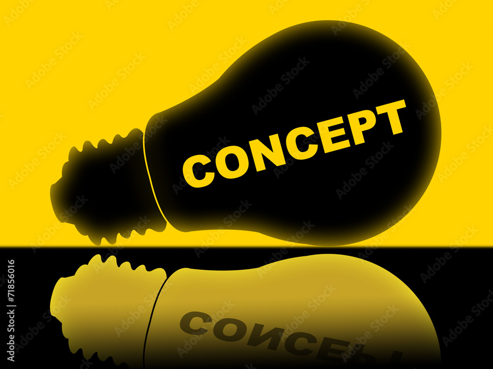 Poster concept lightbulb means conceptualization lamp and theory