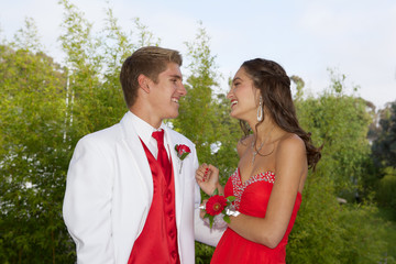 Prom Couple Looking at Each Other © donnacoleman