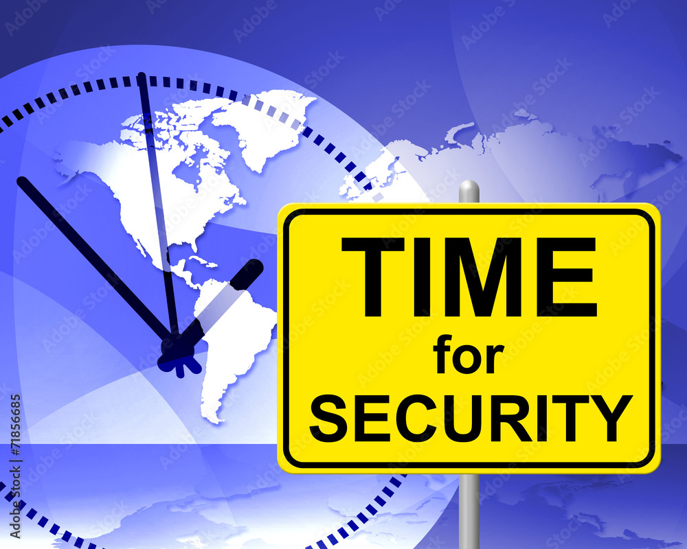 Aufkleber time for security indicates at the moment and encryption