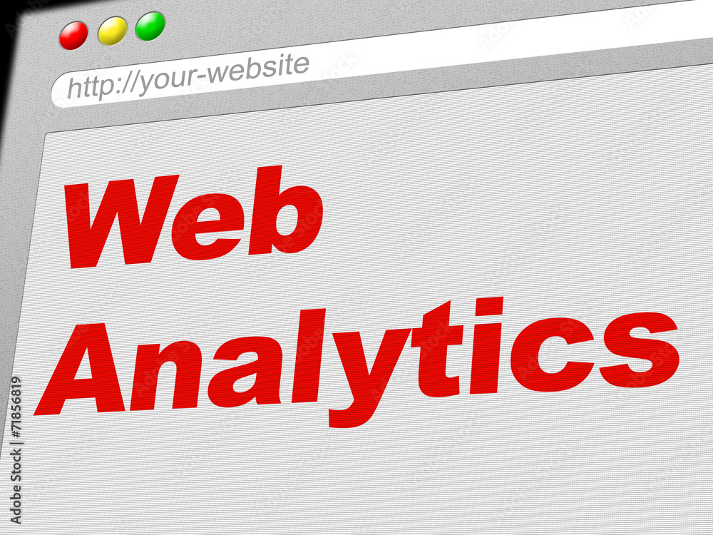 Poster web analytics represents report online and collection