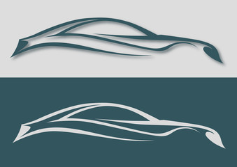 Farklı çizgilerle otomobil logosu