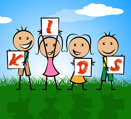 Kids Playing Shows Free Time And Child