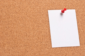 Cork board with blank notes