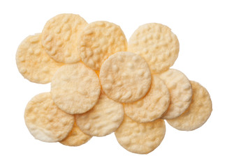 Rice crackers isolated on white background