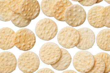 Rice crackers isolated on white background