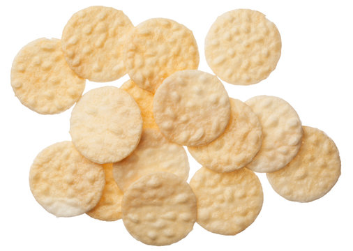 Rice crackers isolated on white background