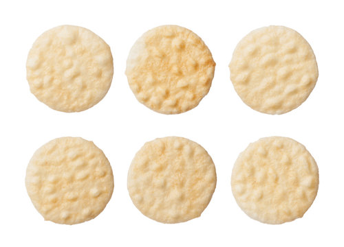 Rice crackers isolated on white background