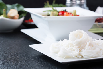 Green curry and Thai noddle style