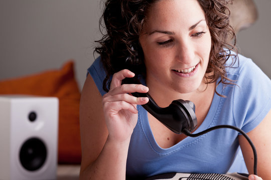 ghirl chatting on the telephone