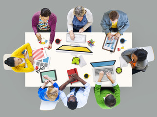 People Working in a Conference Photo Illustration