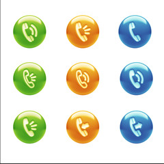 Contact Icons isolated on white