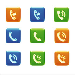 Contact Icons isolated on white