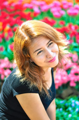 Naklejka premium Beautiful smile of Pretty asian girl