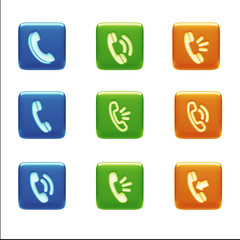 Contact Icons isolated on white