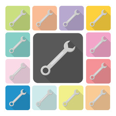 Wrench Icon color set vector illustration