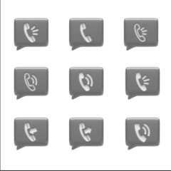 Contact Icons isolated on white