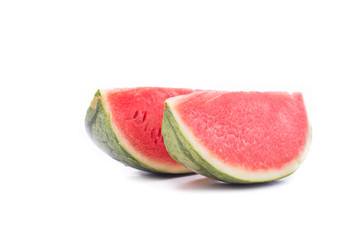 Slice of watermelon on white background
