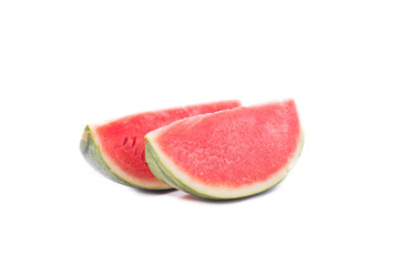 Slice of watermelon on white background