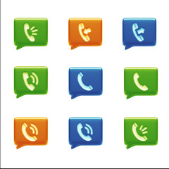 Fototapeta premium Contact Icons isolated on white