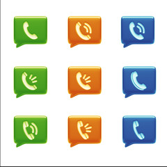 Contact Icons isolated on white