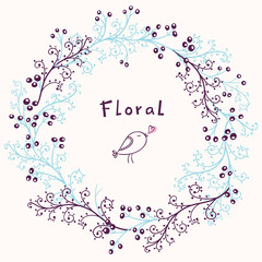 Floral frame. Vector background