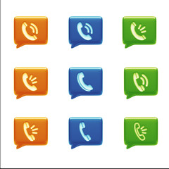 Contact Icons isolated on white