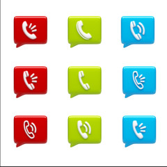 Contact Icons isolated on white