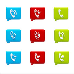 Contact Icons isolated on white