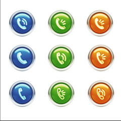 Contact Icons isolated on white